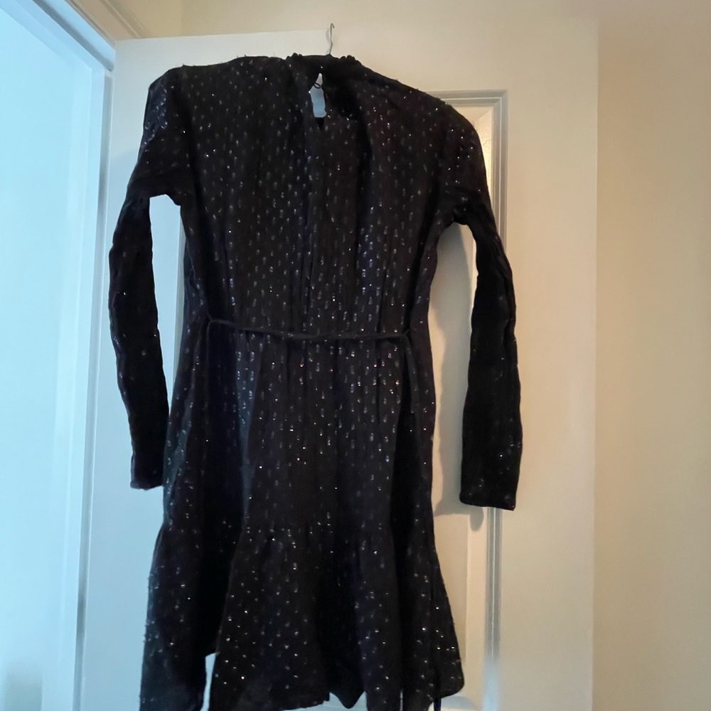 Black Long-Sleeve Dress with Subtle Sparkle